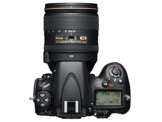 Nikon D800 with 24-120 top