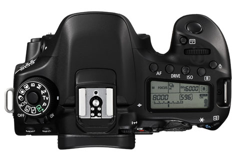 Canon EOS 80D, vista dall'alto