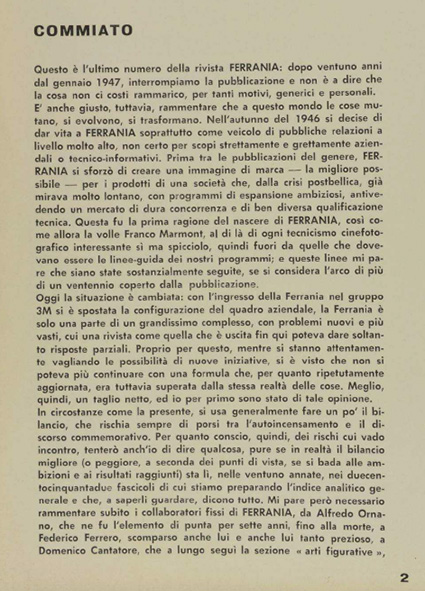 Ferrania, prestigiosa rivista di fotografia Ferrania, la prestigiosa rivista di fotografia, è scaricabile gratuitamente