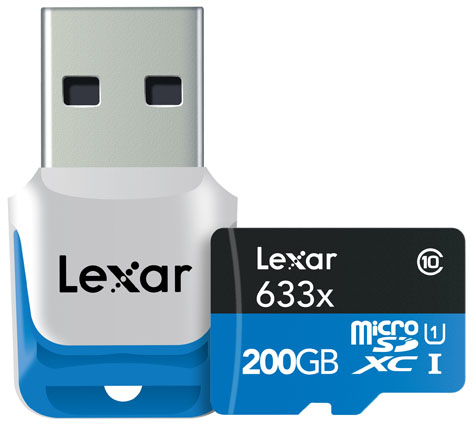 Lexar HP 633x microSDXC 200GB con reader USB 3.0