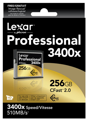 Lexar CFast 2.0 3400x, la Compact flash da 256GB ultra veloce
