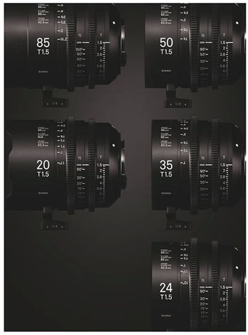 Sigma Cinema, ottiche per il video, 5 obiettivi a focale fissa