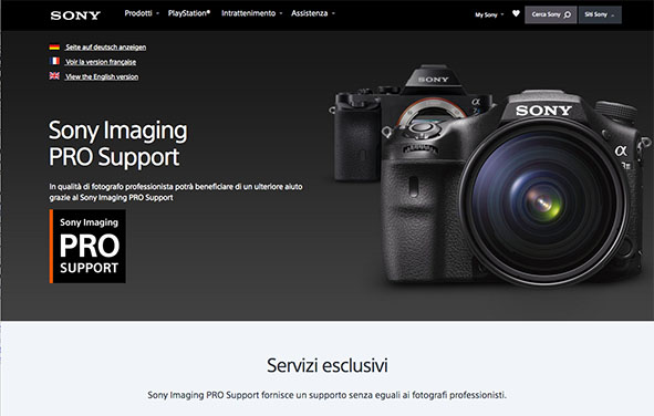 Sony Imaging PRO Support attivo anche in Italia Sony Imaging PRO Support, ora anche Sony offre servizi dedicati al professionista fotografo