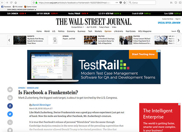 Facebook, l'algoritmo e il Wall Street Journal, ma anche le finte recensioni di fotografia