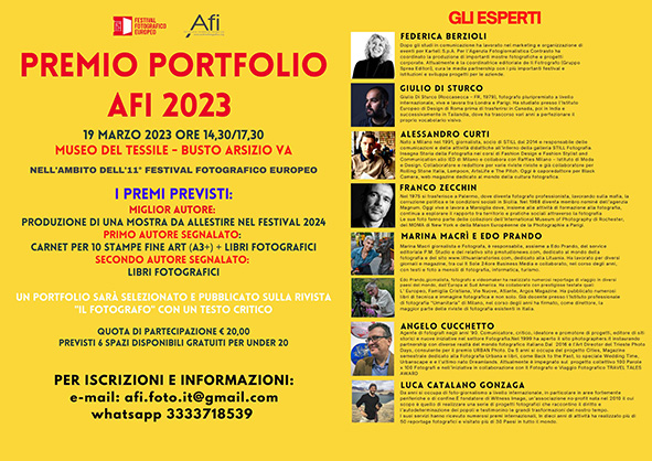 Premio Portfolio AFI (Archivio Fotografico Italiano) edizione 2023